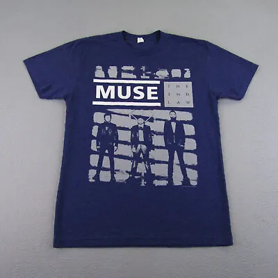 Muse Shirt Mens Small Blue The 2nd Law Concert Band Music Rock Crewneck Tee • $14.98
