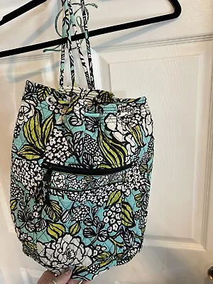 Vera Bradley Island Blooms Small Drawstring Cinch Top Backpack  Euc • $29.99