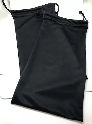 Order-Buy Stout Large Black Microfiber Pouch Tote Drawstring Qty 2 Size 8.5 X 5” • $9.89