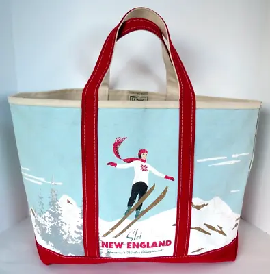 RARE - Vintage LL Bean Boat & Tote Bag - Skiing Ski New England • $99