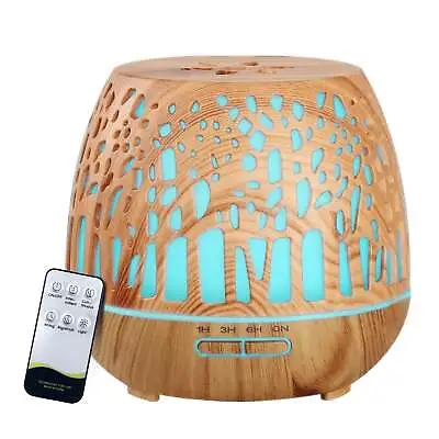 Aromatherapy Diffuser Essential Oil Wood Grain Remote Control 400ml • $41.95