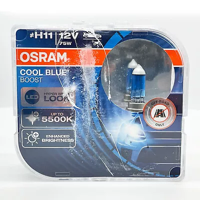 OPEN BOX H11 Osram Cool Blue Boost Halogen Headlight Bulbs 62211CBB MC260 • $28.99