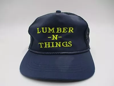 Vintage Lumber N Things Trucker Hat Cap Blue Snap Back • $9.49