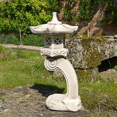 Curved Japanese Pagoda Stone Resin Garden Ornament • £149.99