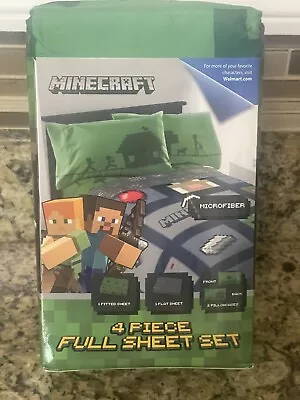 Minecraft 4 Piece Full Sheet Bed Set Brand NEW FREE SHIPPING • $19.95