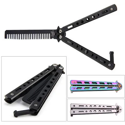 3 Colours New Metal Practice Balisong Butterfly Comb Cool Sports Tool UK • $60.28