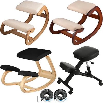 VEVOR Ergonomic Kneeling Chair Medical Seat Black/Oak/Brown Home Office Chair • $92.99