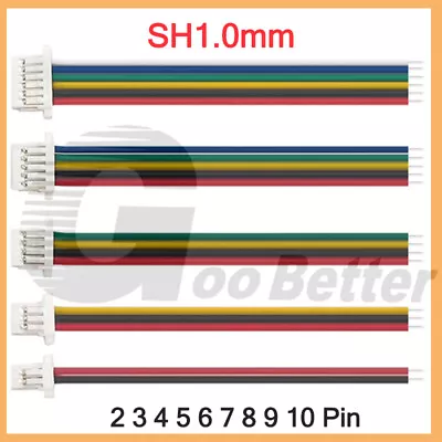 JST-SH 1.0mm Pitch Female Plug Connector Cable Wires 2/3/4/5/6/7/8/9/10 Pin • $1.65