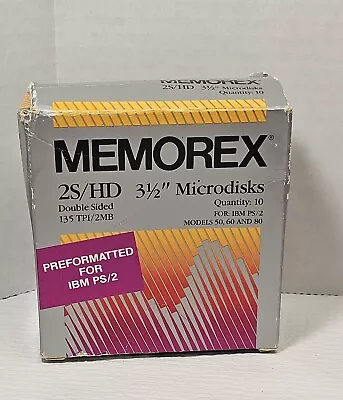 Memorex 2S/4HD Double Sided 3.5  Microdisks 135 TPI Media Software Floppy Disc  • $5