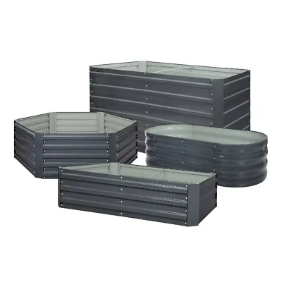 Lambu Garden Bed Raised 2x Planter Box Round Rectangular Square Galvanised Steel • $105.99