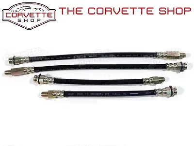 C2 C3 Corvette Rubber Brake Line Hose Set - 4pc DOT Approved Hoses 1963-82 X2570 • $31.99