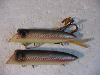 2 Early Pat. Appl. For Martin 4 1/2  Sm. Glass Eye Herring Scale Salmon Plugs • $19.99