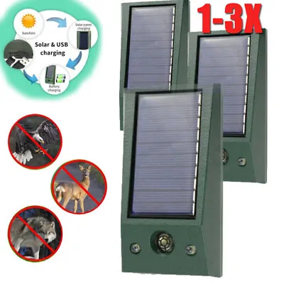 1-3X Solar Ultrasonic Garden Deterrent Repeller Animal Bird Cat Scarer Pest Fox • $18.59