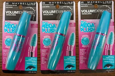 4PK MAYBELLINE VOLUM'EXPRESS MASCARA 272 BROWNISH BLACK 0.3oz EA • $25.49