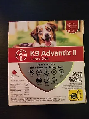 K9 Advantix II Flea Medicine Large Dog 4 Month Supply Pack K-9 21- 55 Lbs  Ticks • $39.99