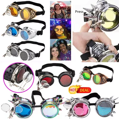 New Popular Steampunk Goggles ABS Plastic Frame+ Gothic Retro Cosplay Glasses US • $10.99