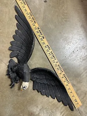 Vintage Cast Metal Black Eagle Wall Plaque 28” Wingspan Made In USA • $39