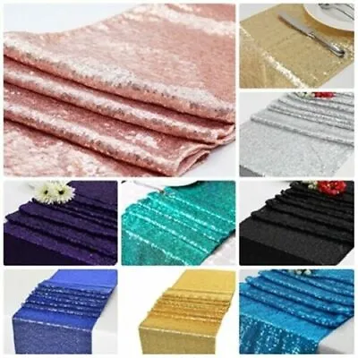 Sequin Table Runner Cover Cloth Mat Sparkly Shiny Bling Wedding Party Decor • £6.15