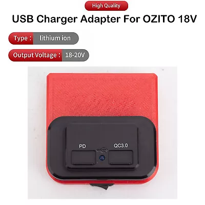 Fast USB Power Phone Charger Adapter PD & QC 3.0 USB Port For OZITO 18V Battery • $32.99