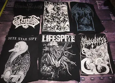 Black Metal  Doom  Death T-shirt Lot X7 Sete Star Sept abyss Nuclear War • $66.66