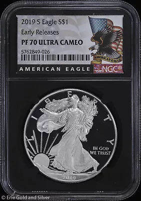 2019-S $1 Proof American Silver Eagle NGC PF 70 UC | Early Releases • $125.95