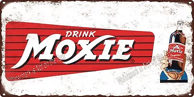 Drink Moxie Beverages Cola Soda Glass Bottle Metal Sign 6x12  A879 • $22.95