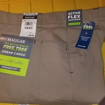 Haggar Active Series Free Trek Urban Utility Cargo Straight Fit Pants NWT • $39.99