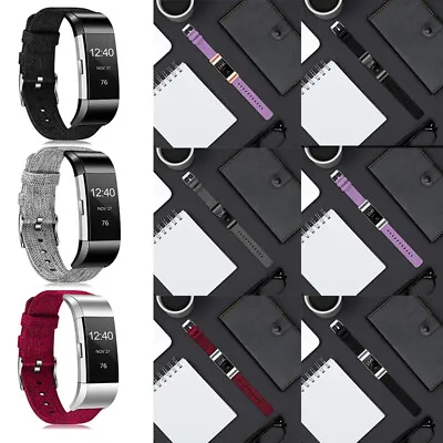 $1.99 • Buy Woven Fabric Canvas Sport Strap Smart Watch Wrist Band For Fitbit Charge 2/3/4/5