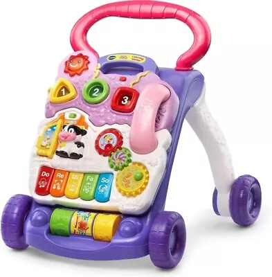 VTech Baby Push Walker Toddler Interactive Learning Toy Sit-to-Stand Lavender  • $17.50