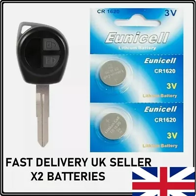 2 Car Key Fob Batteries For Suzuki Sx4 Vitara Agila Swift Alto Cr1620 Battery • £2.89