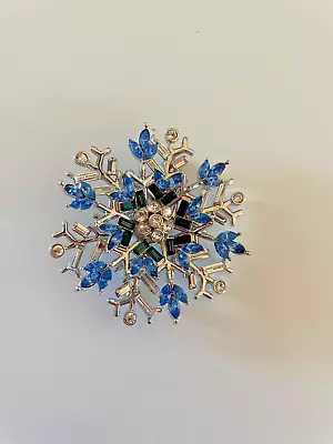 Nolan Miller Glamour Collection Crystal All Seasons Winter Snowflake Pin Brooch  • $30