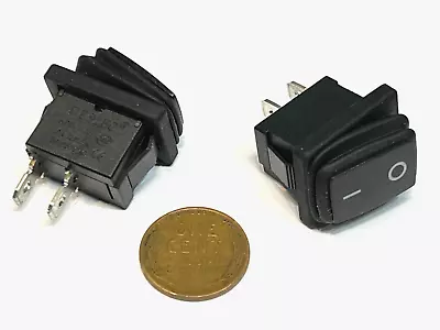 2 Waterproof Black Rocker Switch 15x10mm 2pin Small Boat On Off Mini Kdc1 C52 • $8.80