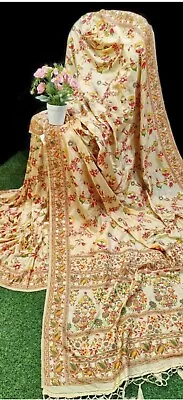 Pure Meenakari Pashmina Khaddi Banarasi Pure Silk Mark Light Weight Saree 00050 • $88.99
