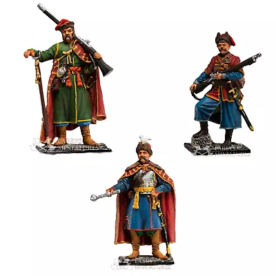 Ukrainian Cossacks Painted Tin Toy Soldier Miniature 54mm | Set Of 3 Figures • $169.08