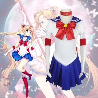 Anime Sailor Moon Tsukino Usagi Cosplay Costume Uniform Dress Christmas Outfits • $55