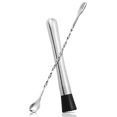 Stainless Steel Stir Spoon Muddler For Cocktails Set - Muddler Old Fashioned ... • $12.78