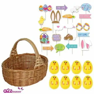£16.99 • Buy 1 X Child Shopping Basket + 20 Garden Signs + 8 Chick Egg Capsules - Easter Set