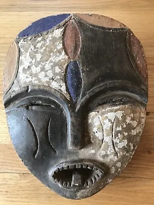 £59 • Buy Vintage Tribal Ceremonial Bembe Hand Carved Wood Face  Mask Africa Congo