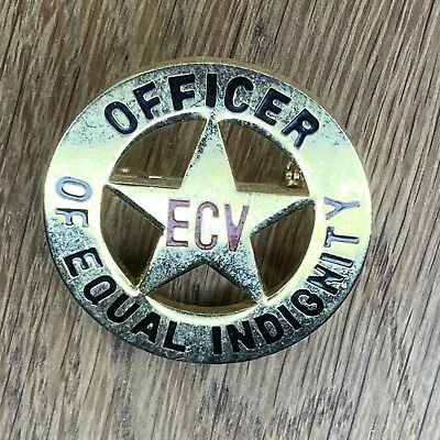 VINTAGE Brass Gold Tone E CLAMPUS VITUS ECV Badge Pin OFFICER OF EQUAL INDIGNITY • $35.95