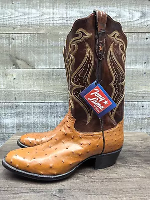 Tony Lama Full Quill Ostrich Cognac Cowboy Western Boots Men’s 12 D NEW • $323.99