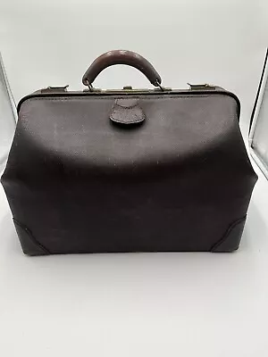 Vintage Warranted Genuine Leather Cowhide Large Doctors Bag Brown #454 • $45