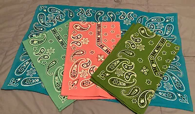 Set 4 Martha Stewart “Go West” Bandana Print Kitchen Towels Bright 18”x12” New • $22