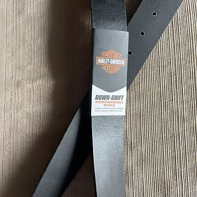 Harley Davidson Downshift Black Leather Belt Interchange Buckle Men’s 36 NWT • $29.99