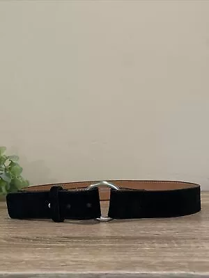 Vintage Esprit Black Suede 100% Leather Belt Size XS • $16.80