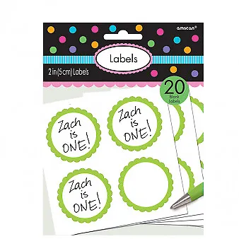 CLEARANCE  Candy Buffet Kiwi Green Scalloped Edge Favour Labels X 20 • £4.99