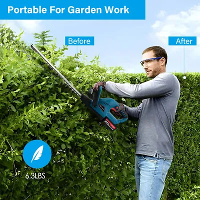 2 Battery 21V Brushless Cordless Electric Hedge Trimmer Garden Cutter For Makita • £57.99