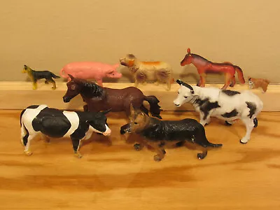 Lot Plastic Miniature Farm Animals  PIG Horse COW  • $6.80