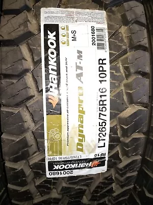 Lt265/75r16 10pr 123/120r Rf10 At Hankook Dynapro At-m • $232