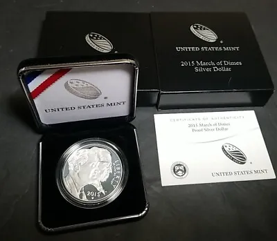 2015-P March Of Dimes Commemorative Uncirculated Silver Dollar With Box & COA • $35