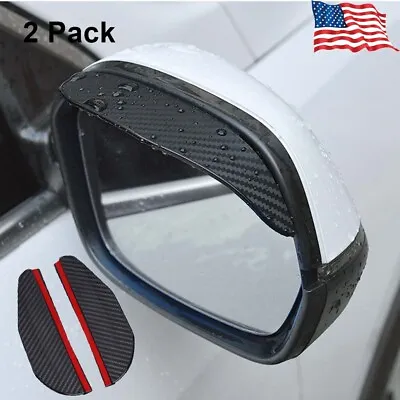 2 Pack Carbon Fiber Car Rear View Side Mirror Rain Board Eyebrow Guard Sun Visor • $7.49